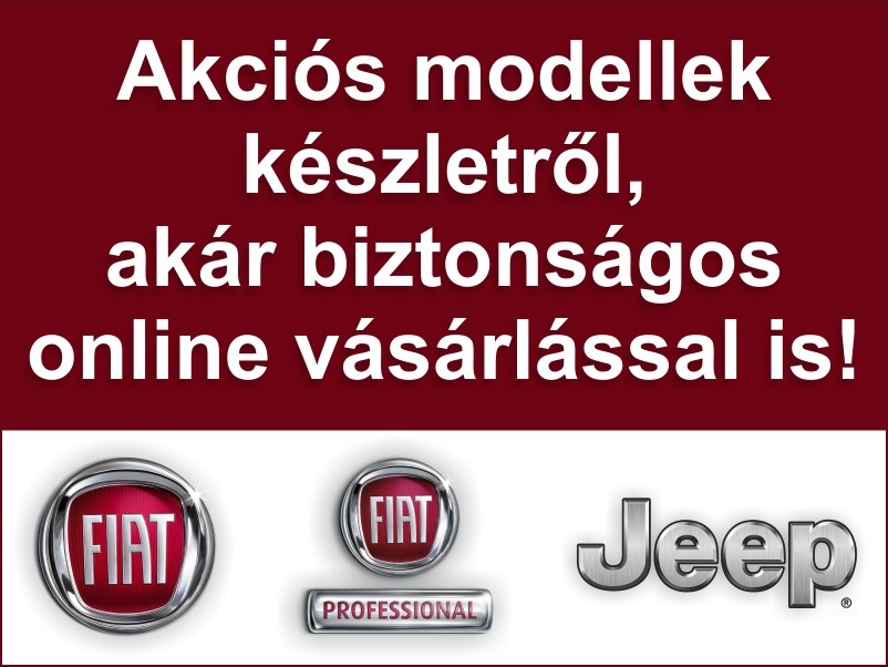 Fiat és Jeep modellek készletről akciós árakon